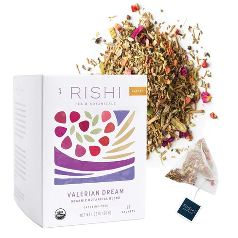 Rishi Tea Valerian Dream Herbal Tea - Organic Sachet Tea Bags, Sleep