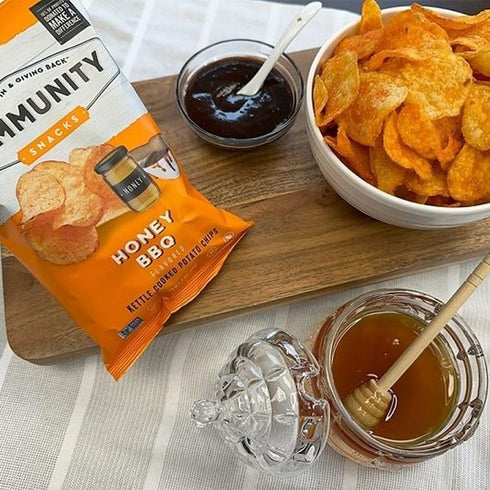 Community Snacks 25 Count 2 Oz - Honey BBQ Flavor Kettle Cooked Potato Chips - Bags - Non-GMO, Gluten-Free, Kosher