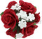 Global Sugar Art Garden Rose Sugar Cake Flowers Topper Bouquet, Red with