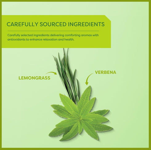 Wissotzky Lemongrass & Verbena Green Tea - 20 Tea Bags | Soothing Aroma | Antioxidant Rich
