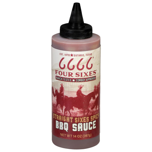 6666 Four Sixes Spicy BBQ Sauce, 14 Ounce