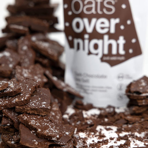 10g (2.2 oz (8 Pack) Oats Overnight - Dark Chocolate Sea Salt - Vegan, Protein, High Fiber Breakfast Shake - Gluten