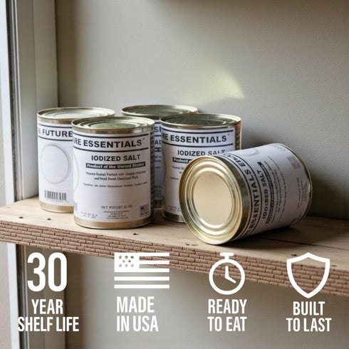 2 lb 32 oz (190 Future Essentials Iodized Salt Can of Pure, Additive-Free Table Salt with Iodine Long Shelf Life