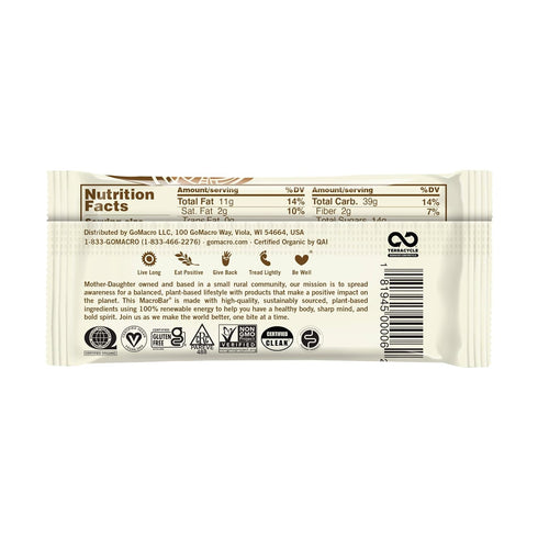 12 Count Gomacro Organic Macro Bar, Peanut Butter Chocolate Chip