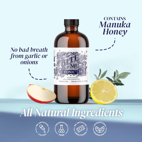 Apple Cider Vinegar Tonic with Manuka Honey - Bite Me Tonic