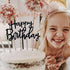 Happy Birthday Cake Topper – 20PCS Black Acrylic Happy Birthday Sign Cupcake Toppers Set for Boys Girls Women Men