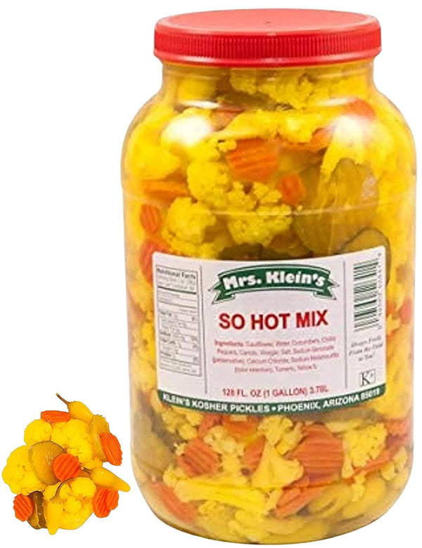 SO HOT MIX - Spicy Pickled Cauliflower Florets, Carrots, Pickles & Yellow