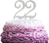 22 Years Birthday Cake Topper - Crystal Rhinestone 22nd Wedding Anniversary or 22 Years Old Decoration