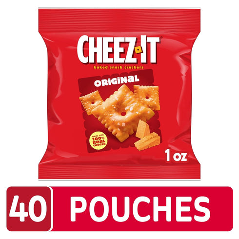 (40 Packs) Cheez-It Cheese Crackers, Baked Snack Crackers, Lunch Snacks, Original