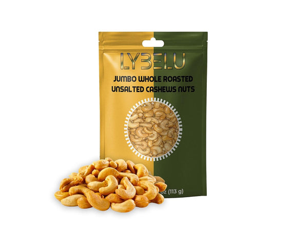 Jumbo Whole Roasted Unsalted Cashews Nuts 4oz
