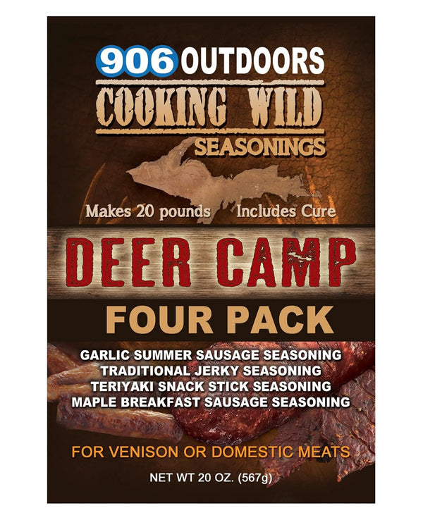 Cooking Wild Seasonings DEER CAMP Variety Four Pack, Seasons up to 20 pounds of Wild