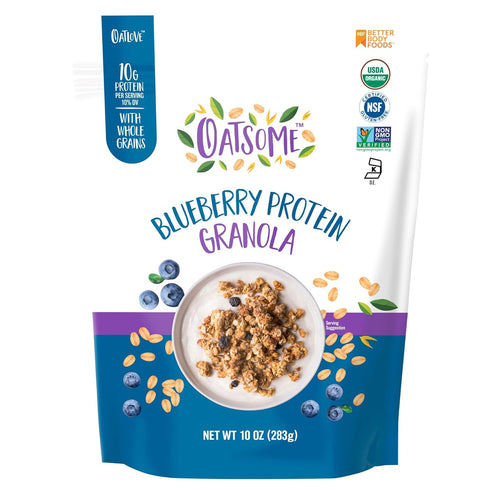 Oatsome Blueberry Protein Granola, 10g Protein, Gluten Free, Made with Whole Grain