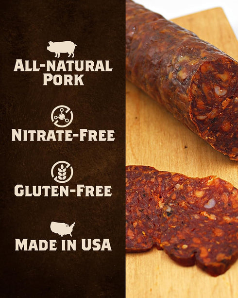 2 10 oz. 100% Fortuna's Hot SOUPY Salami - x Sticks | Nitrate & Gluten Free | Spicy Calabrian Style | Handmade from