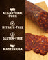 2 x10 oz Fortuna's Sweet Soupy Salami - Sticks, Made in USA with All-Natural Pork, Nitrate-Free, Gluten-Free