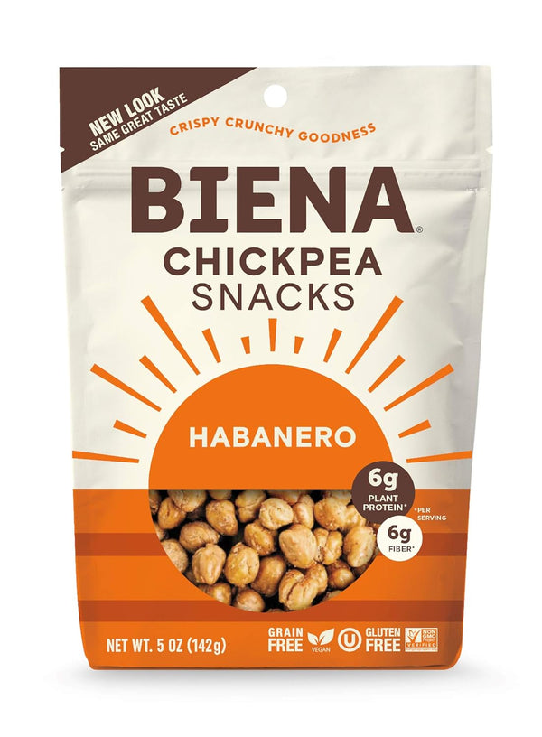 BIENA Non-GMO Chickpea Snacks, Habanero, 5 Ounce