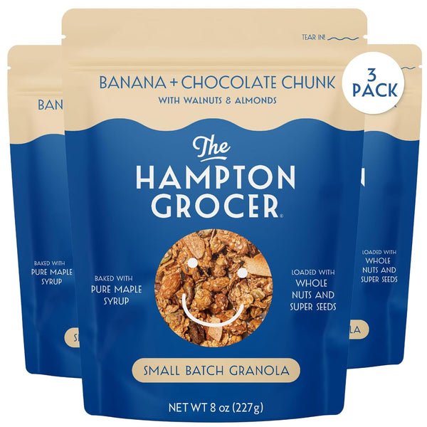 The Hampton Grocer Banana & Chocolate Chunk Granola, 3 pack - Gluten-Free,