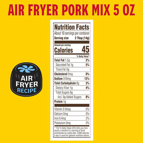 5 Oz, Pack 6 Louisiana Fish Fry Products Air Fry Pork Coating Mix