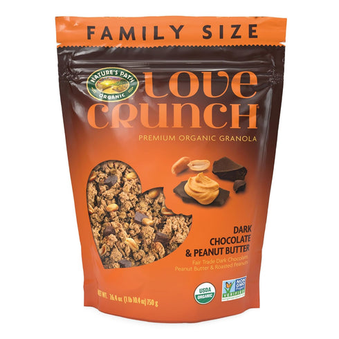 Love Crunch Organic Dark Chocolate & Peanut Butter Granola, 26.4 oz (Pack