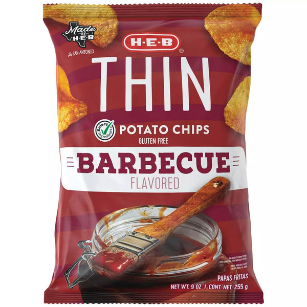 Generic HEB Thin Potato Chips - Barbecue 9 oz 2 Bags