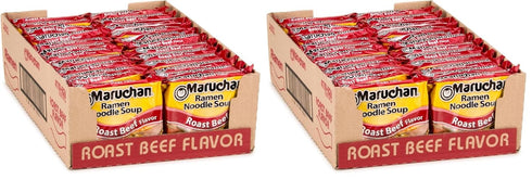 Maruchan Ramen Roast Beef,Instant Ramen Noodles,Ready to Eat Meals,3 Oz,(Pack of 48)