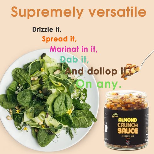 SAUCE UP 100% Natural Nut-Crunch, 6oz, Vegan, Keto, GF, Flavor Bomb, Almond