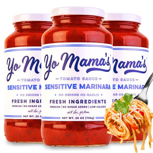 Yo Mama's Foods Sensitive Marinara Pasta Sauce | (3) 25 Ounce Jars