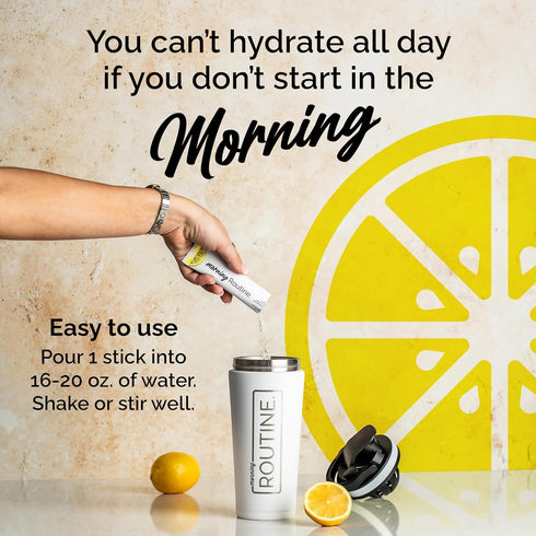 Packets 3rd-Party Mix,10 ROUTINE Morning Daily Hydration | Electrolyte Powder with Lemon, Apple Cider Vinegar & Sea
