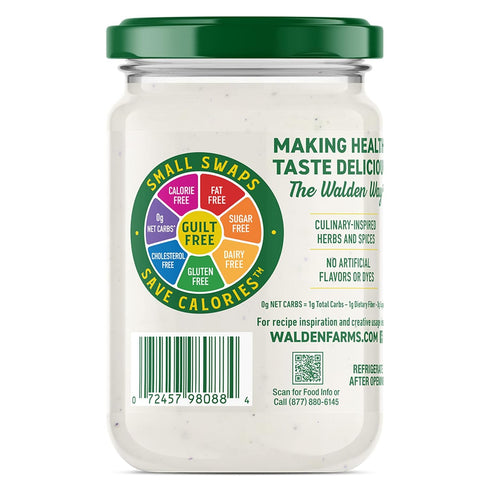Walden Farms Light Alfredo Sauce, 12 oz. Jar - Thick & Creamy, Fresh and Flavorful, Vegan, Paleo & Keto Friendly, Non-Dairy Milk Substitute, 0g Net Carbs - Perfect for Chicken, Fish, Scampi, and More