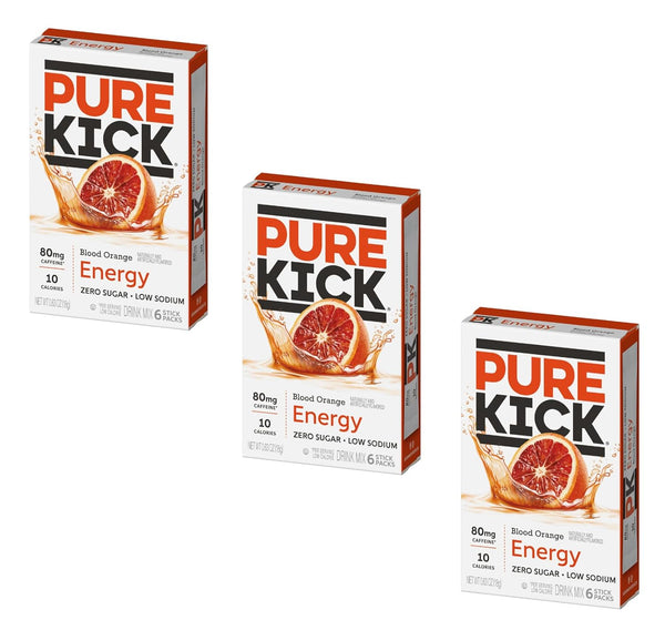 Pure Kick Energy Drink Mix Blood Orange - 3 Boxes with 6