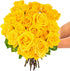 24 BloomsyBox - Yellow Roses - Long Stems,Long Lasting, Hand-Tied in Eco-friendly,Vase Not Included, Fresh Flowers