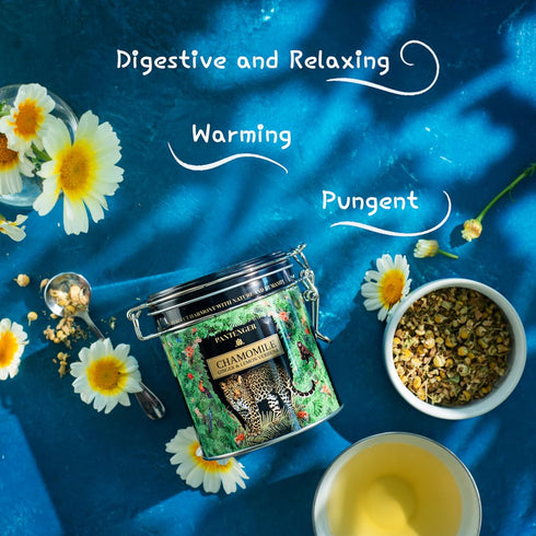 Organic German Chamomile & Ginger Herbal Tea - Loose Leaf Tea, 40 Servings, Calming and Digestive Caffeine Free