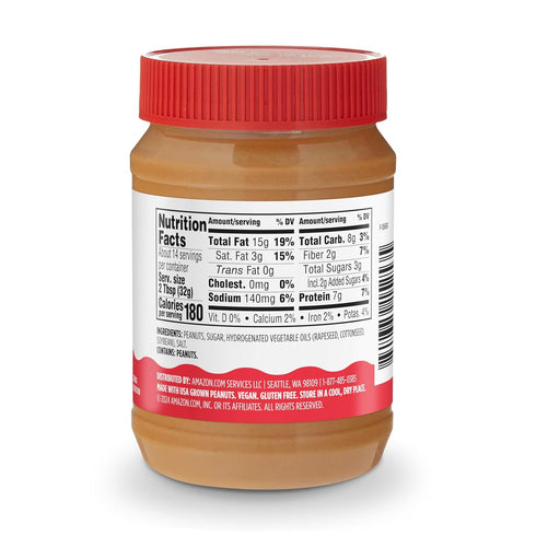 16 Oz Amazon Grocery, Creamy Peanut Butter, No Stir
