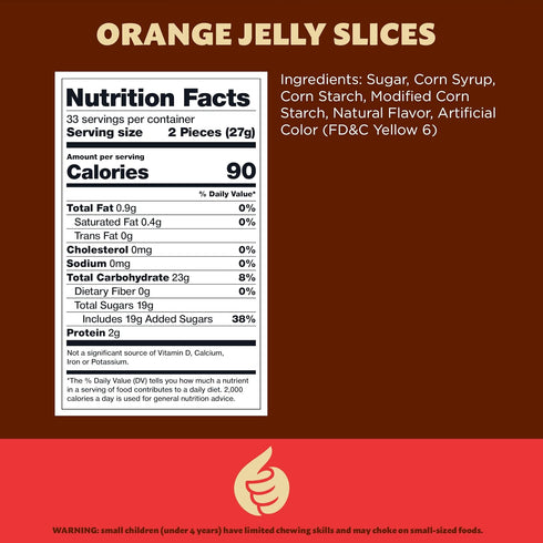 2-Pound Orange Slices Jelly Candy | Bag | Sugar-Dusted | Gelatin-Free