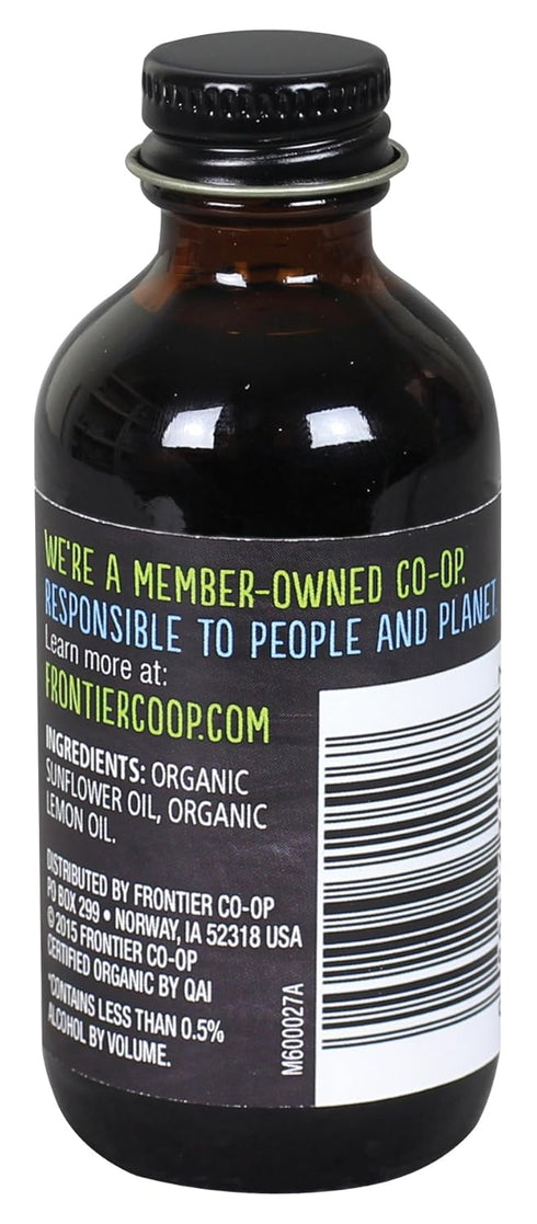 2 (Pack 2) Frontier Co-op Organic Lemon Flavor, Ounce Glass Jar, Tart Citrus Flavor for Desserts, Smoothies, Tea