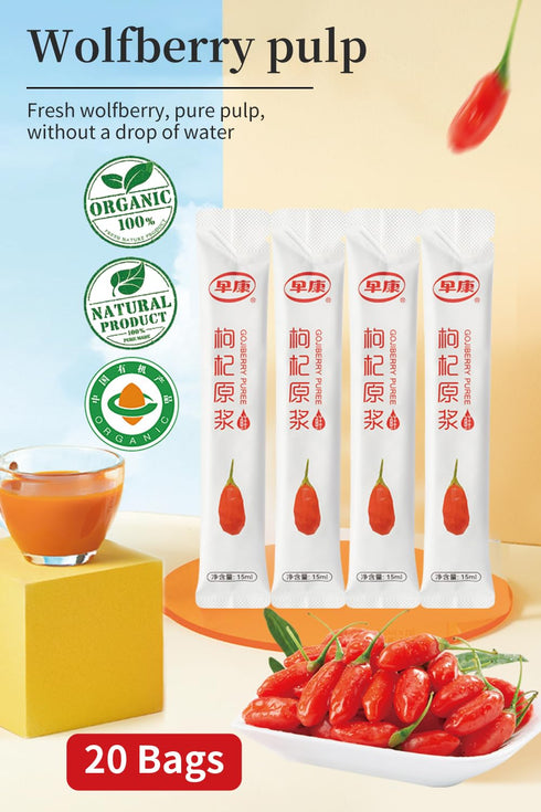 100% -15ml*20 Goji Berries Fruit Puree Raw Liquid Drink (Wolfberries Juice) pure juice Undiluted PCSNo Added Sugar