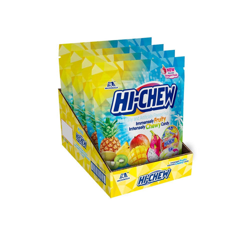 HI-CHEW Tropical Mix, Kiwi Pineapple Mango Dragon Fruit, 4 Stand Up Pouches,