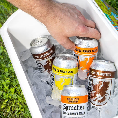 Sprecher 16 oz (12 Pack), Low Cal Root Beer Soda fl Cans Fire-Brewed Reduced Calorie Craft Soda with Real Honey