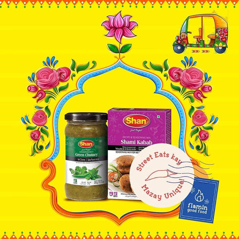 Shan Shami Kabab Recipe and Seasoning Mix 1.76 oz (50g) - Spice Powder for Traditional Meat & Lentil Patties - Suitable for Vegetarians - Airtight Bag in a Box