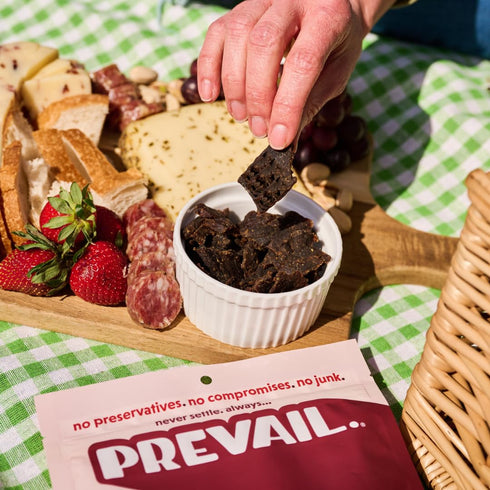 PREVAIL Spicy Grass-Fed Beef Jerky | SOY FREE | 100% Grass-Fed | Gluten Free Snacks | Pack of 3 Bags