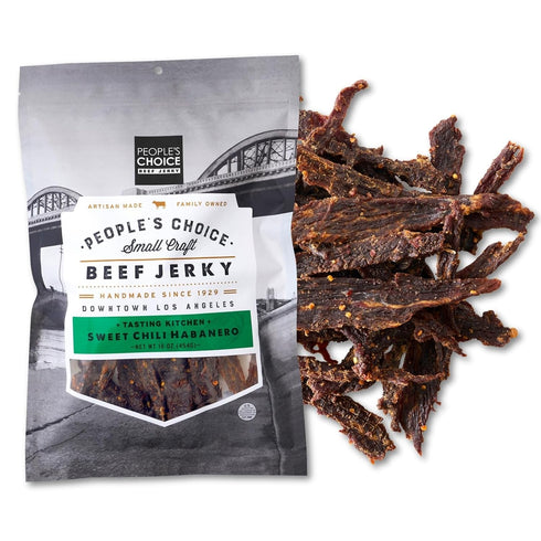 Peoples Choice Beef Jerky Tasting Kitchen Sweet Chili Habanero Sweet & Spicy