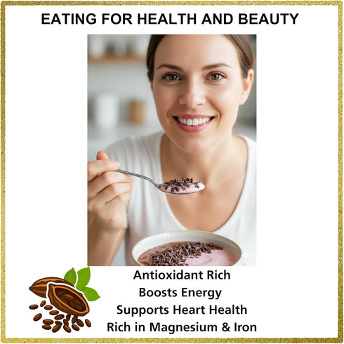 100% 16 Oz Cacao Nibs Organic - Dark Chocolate Chips - Raw, Unsweetened Cocoa Pieces - - Keto and Vegan Superfood