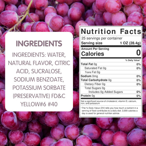 Hip Syrups - Grape Sugar Free Syrup Designed for Water Flavor, Bubble Tea, Boba Tea, Cocktails, Grape Flavoring, Water