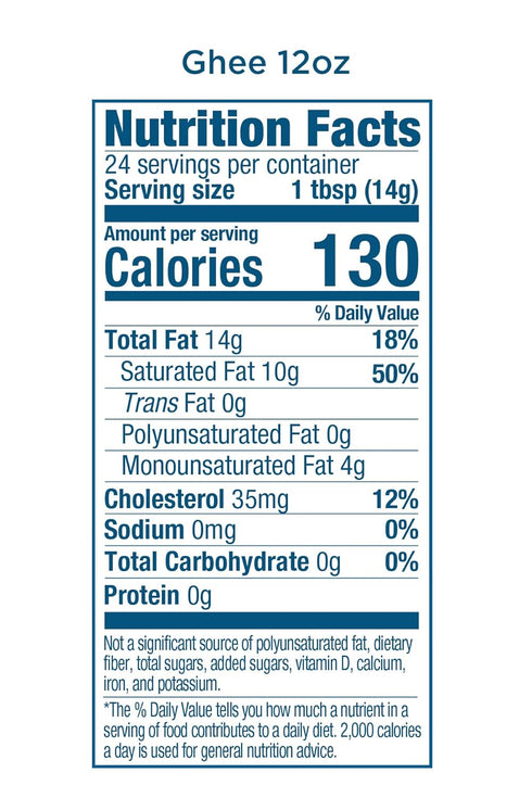 12 Oz Carrington Farms USDA Certified Organic Grass Fed, Compare Our Cost Per Ounce, Ghee, Fl