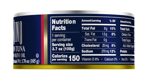 Pack Pack 12 Tonnino Tuna Fish Yellowfin Pole&Line Solid in Olive Oil of Alternative to Salmon Protein Snacks Ready