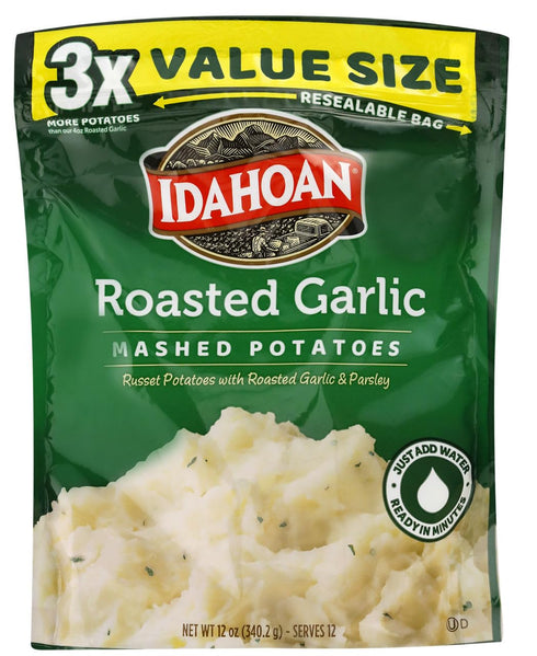 Idahoan Roasted Garlic Value Size Mashed Potatoes, Naturally Gluten-Free, 100% Real Idaho
