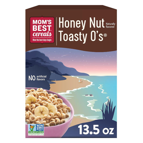 Mom's Best Honey Nut Toasty O's Breakfast Cereal, Toasty Breakfast Cereal Made With Real