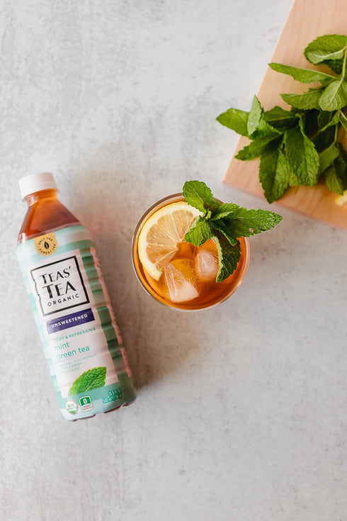 16.9 Oz (Pack 12) Teas' Tea Unsweetened Mint Green Tea Fl of Organic, Sugar Free, Zero calorie