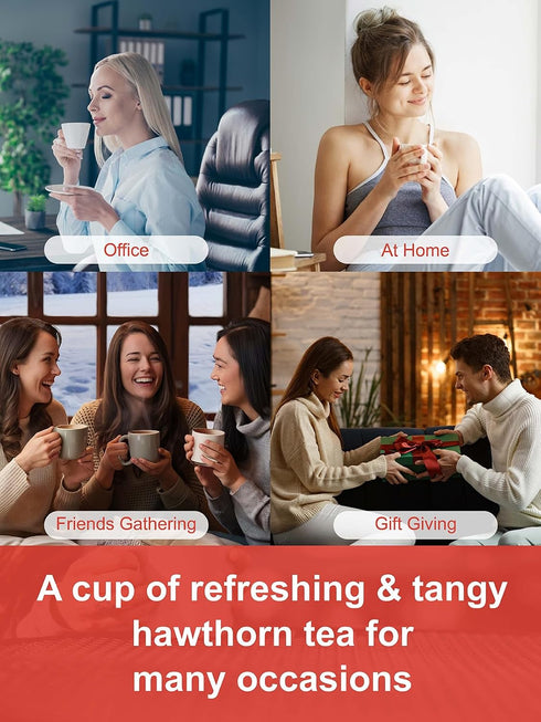 100 Count, TeeLux Hawthorn Berry Tea Bags Natural Premium Hawthorn Berries Herbal Tea, Tangy Flavor and Aroma, Caffeine
