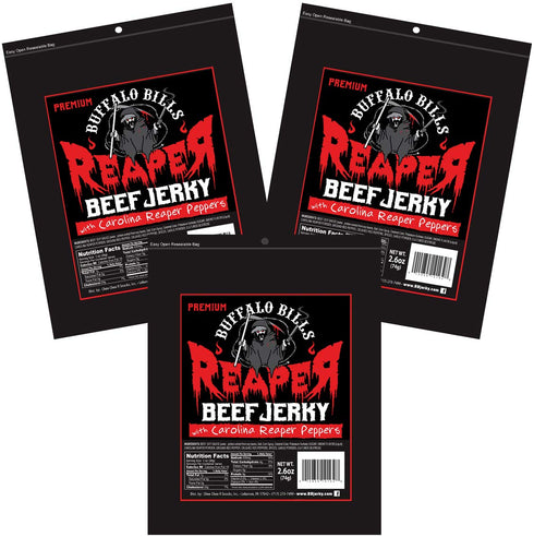 Buffalo Bills 2.6oz Reaper Beef Jerky 3-Pack (beef jerky made with Carolina