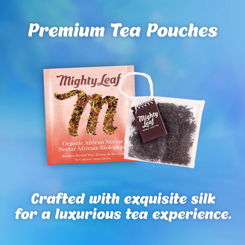 40 Count 8 Mighty Leaf Organic Tea Sampler Silken Tea Bags Assorted Flavors: Tropical Green, Chamomile Citrus, Earl